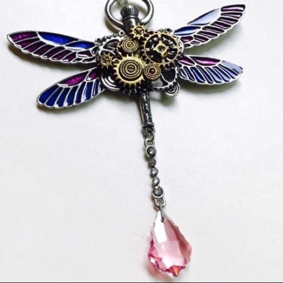Enameled Dragonfly Swarovski Alchemy Pendant - Picture 8 of 8